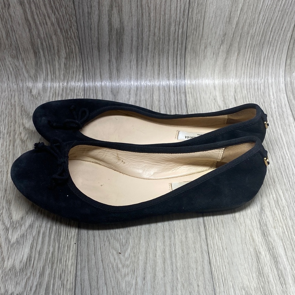 LK Bennett Black Suede Bow Ballet Flats - Picture 4 of 11